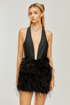 Flora tüy mini elbise