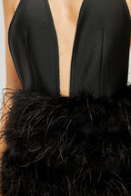 Flora tüy mini elbise