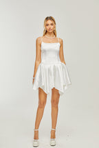 Lanetta saten mini elbise