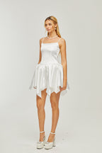 Lanetta saten mini elbise