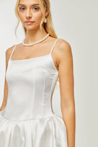 Lanetta saten mini elbise