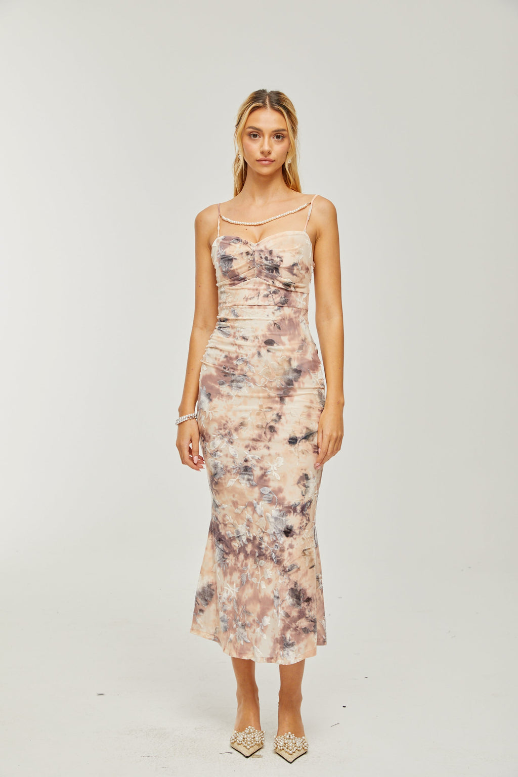 Victoire desenli midi elbise