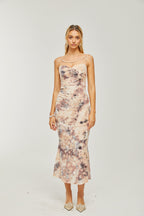 Victoire desenli midi elbise