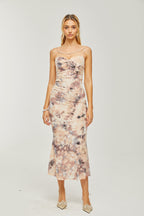 Victoire desenli midi elbise