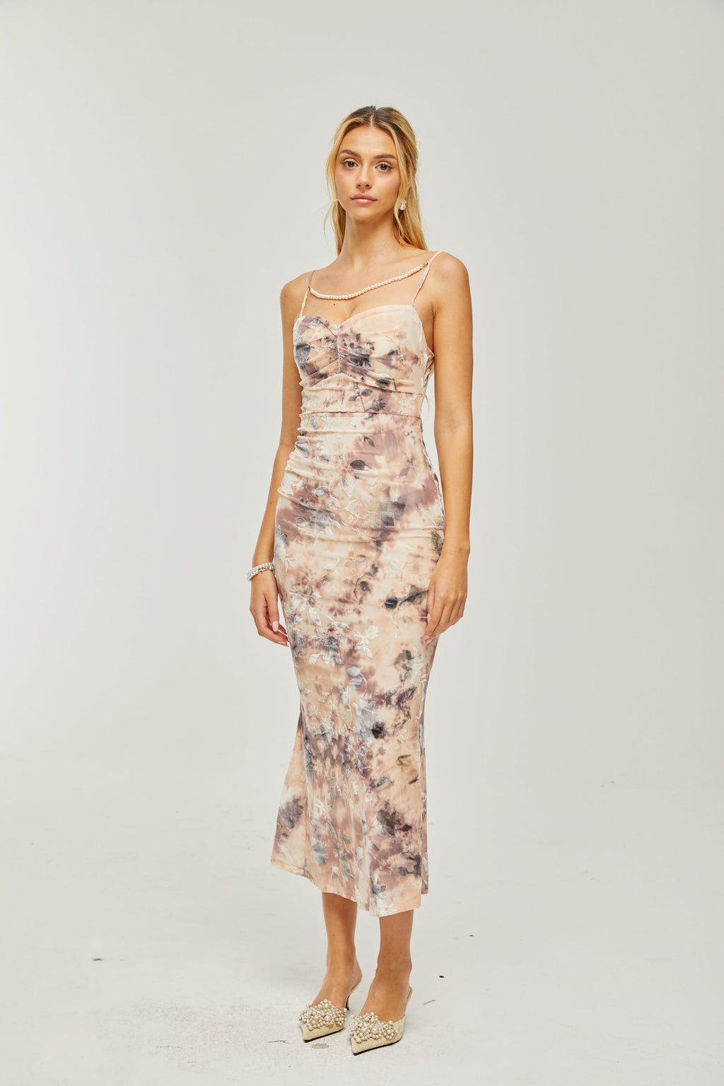 Victoire desenli midi elbise