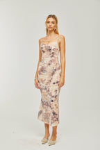 Victoire desenli midi elbise