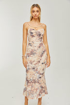 Victoire desenli midi elbise