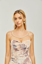 Victoire desenli midi elbise