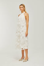 Céleste dantel midi elbise