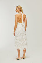 Céleste dantel midi elbise