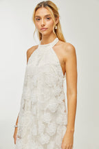 Céleste dantel midi elbise