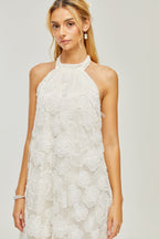 Céleste dantel midi elbise