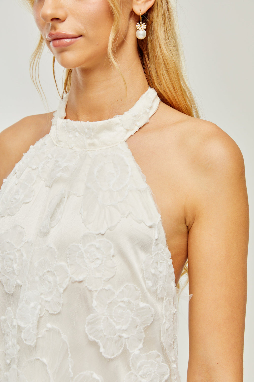 Céleste dantel midi elbise