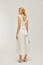 Océane pileli midi elbise