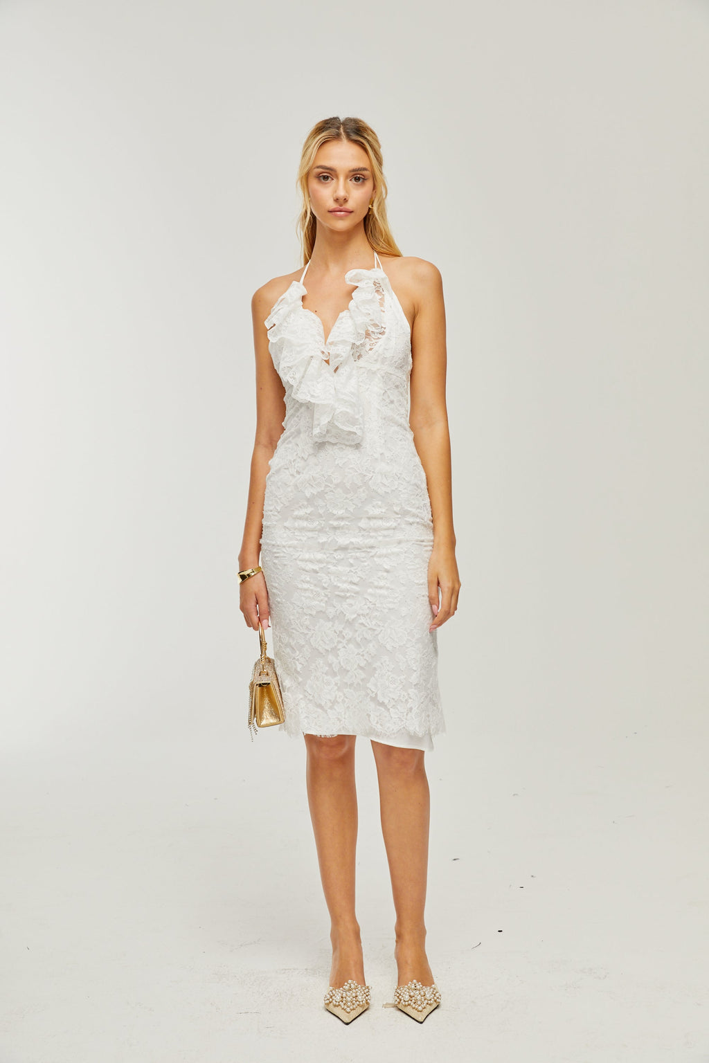 Clarabelle midi elbise