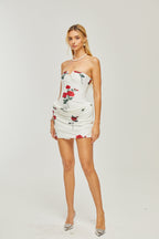 Sandrine straplez mini elbise