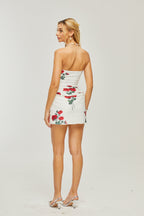 Sandrine straplez mini elbise