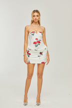 Sandrine straplez mini elbise