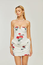 Sandrine straplez mini elbise