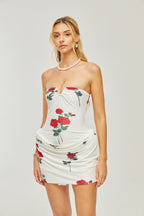 Sandrine straplez mini elbise