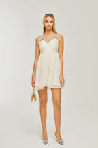 Roseline süslemeli mini elbise