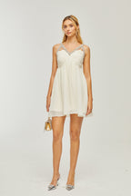 Roseline süslemeli mini elbise