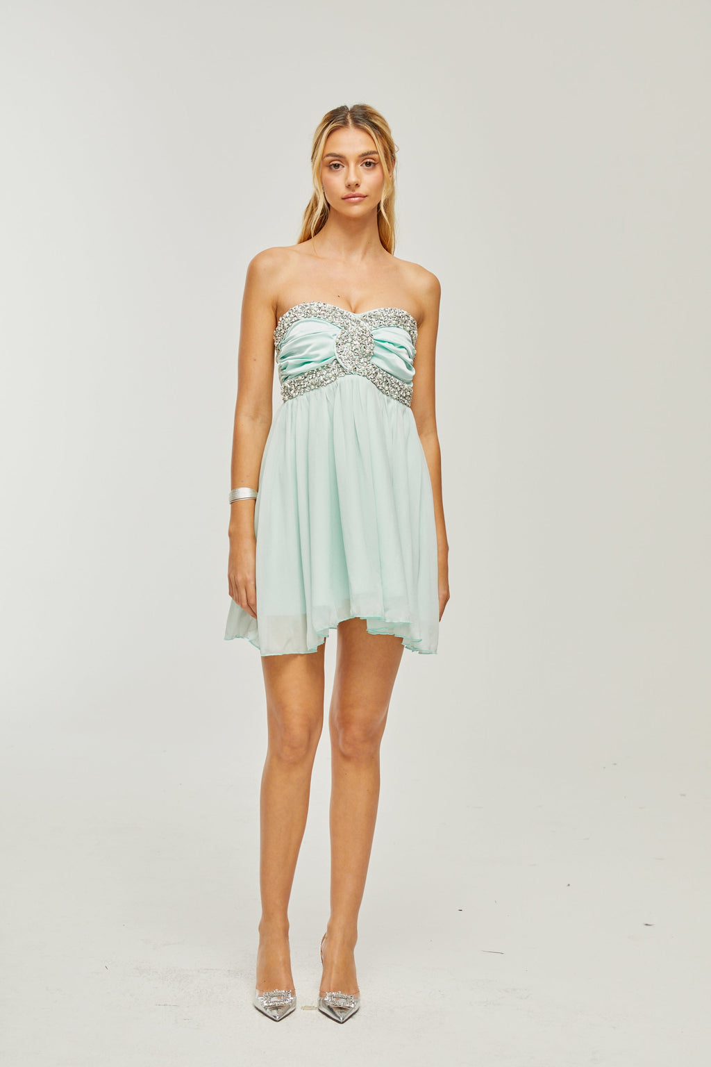 Priscil kristal mini elbise