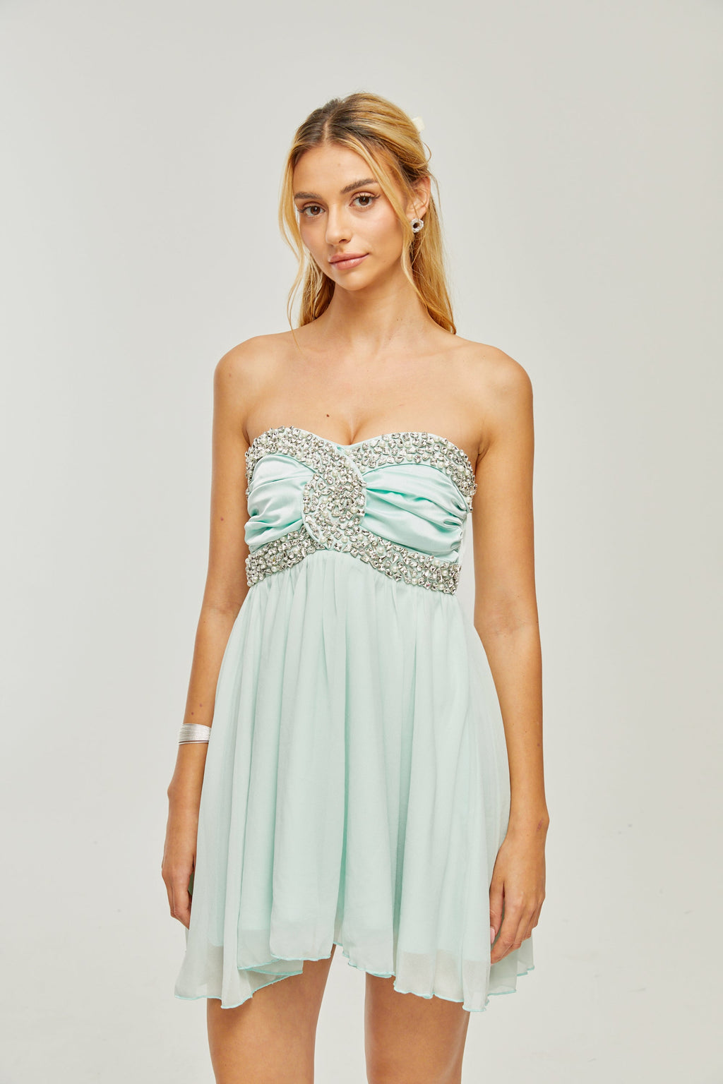 Priscil kristal mini elbise