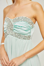 Priscil kristal mini elbise