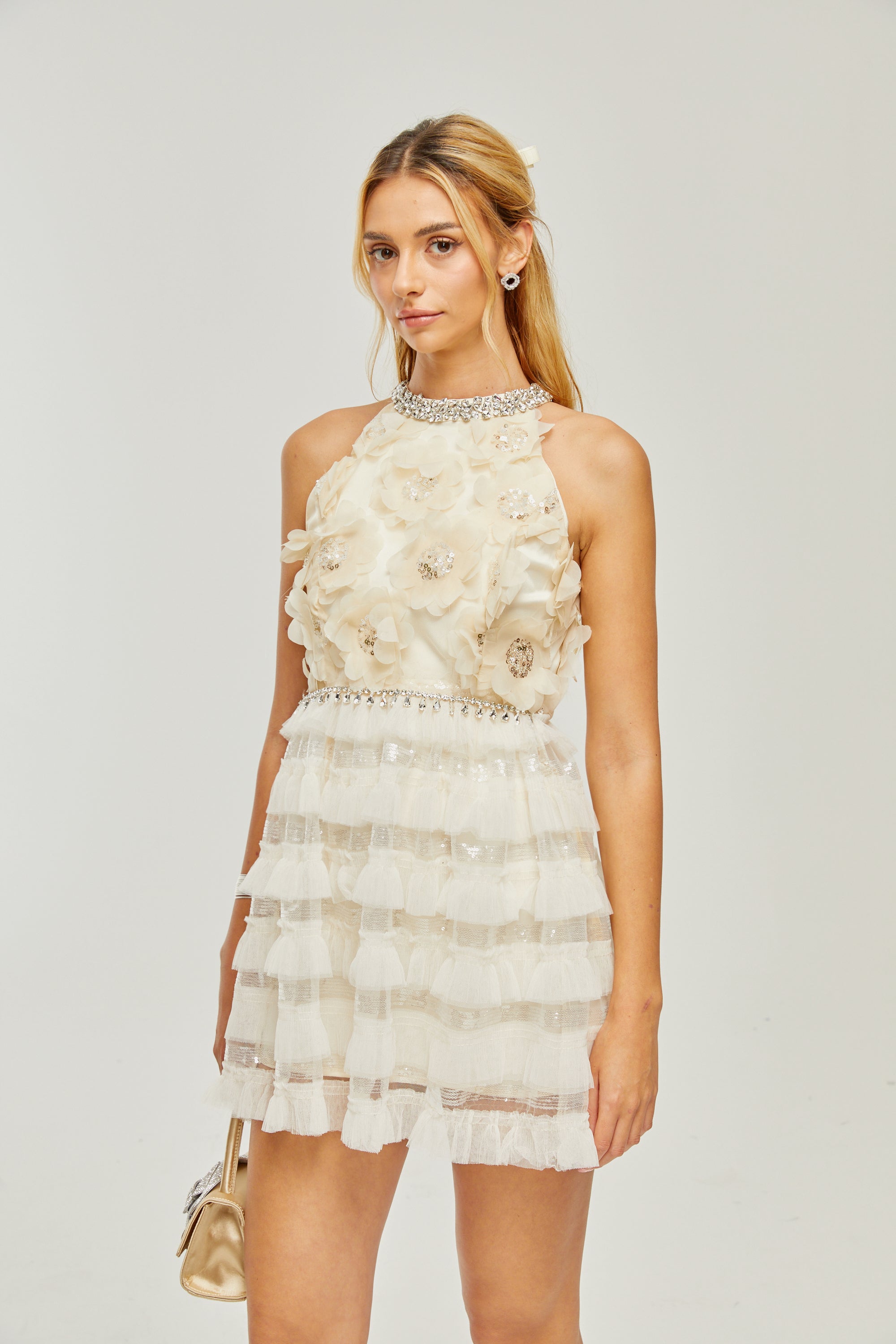 Lavinia çiçek mini elbise