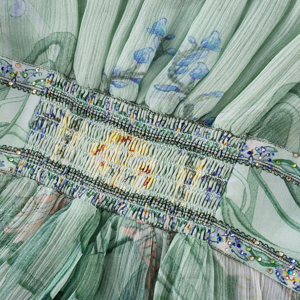 Emmelina kristal midi elbise