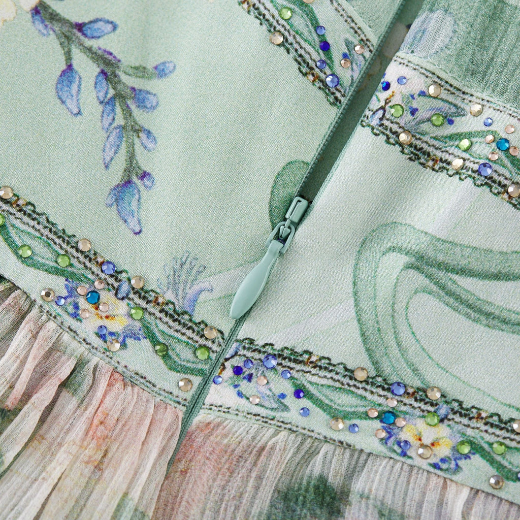 Emmelina kristal midi elbise