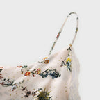 Süslü Çiçek Desenli Maksi Elbise