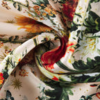 Süslü Çiçek Desenli Maksi Elbise