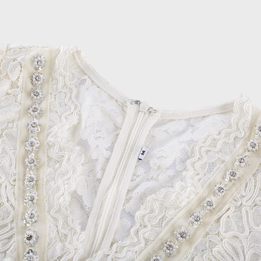 Kalena dantel midi elbise