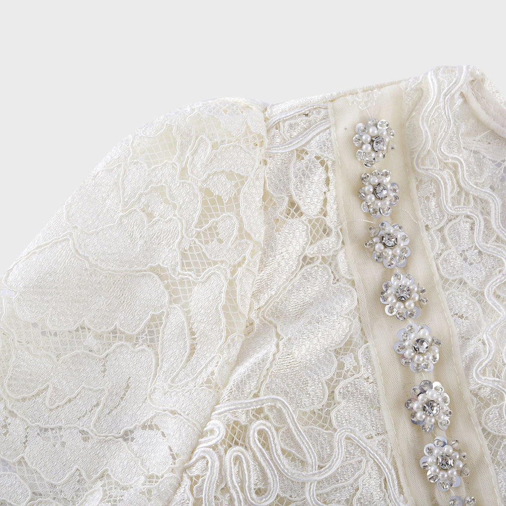 Kalena dantel midi elbise