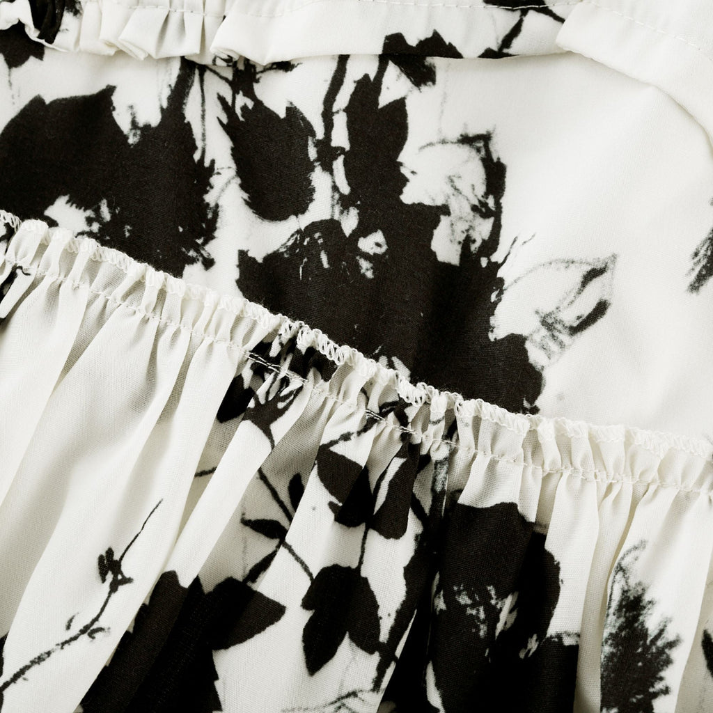 Persephone desenli midi elbise