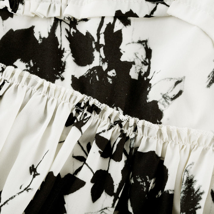 Persephone desenli midi elbise