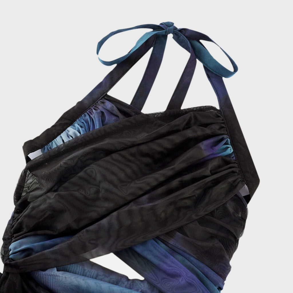 Céleste pile midi elbise