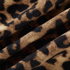 Geneviève leopar midi elbise