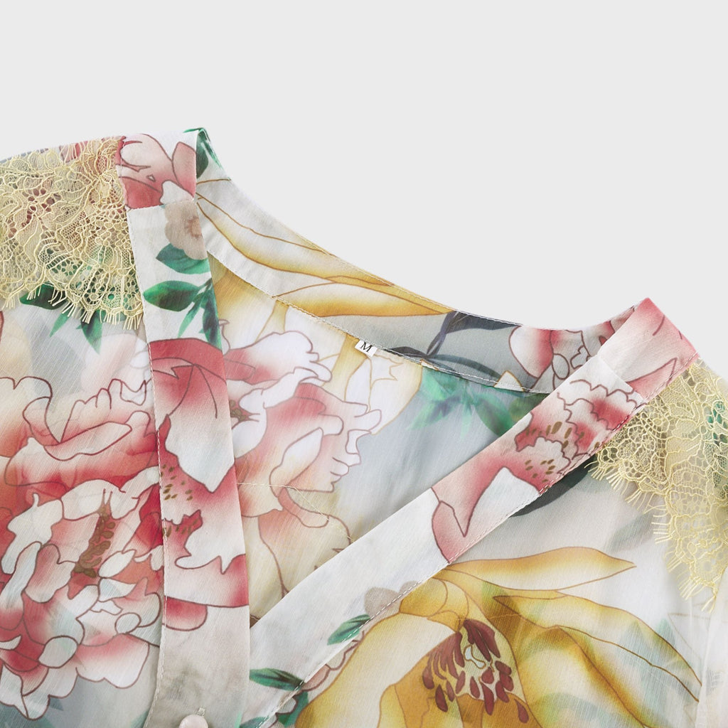 Zoë dantel desenli midi elbise