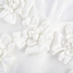 Marcella suni çiçekli mini elbise