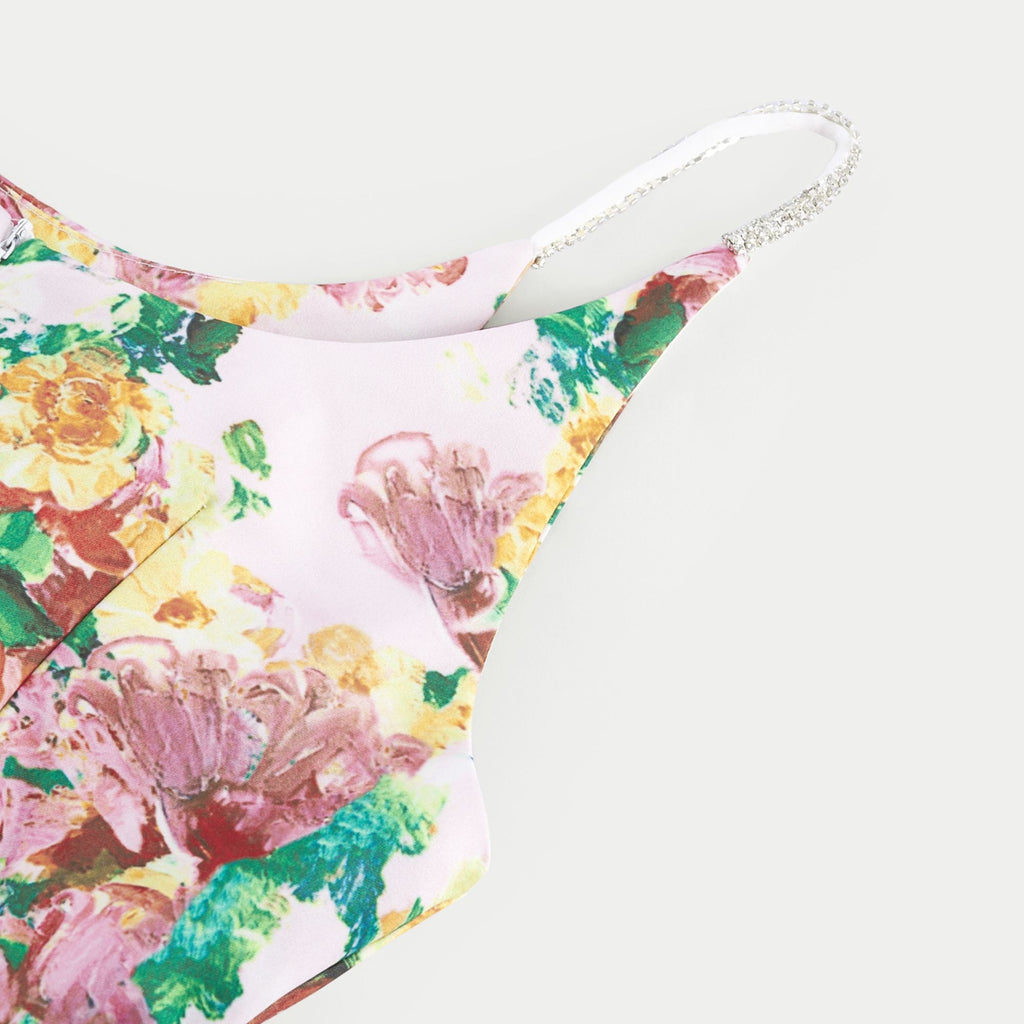 Louise çiçek mini elbise