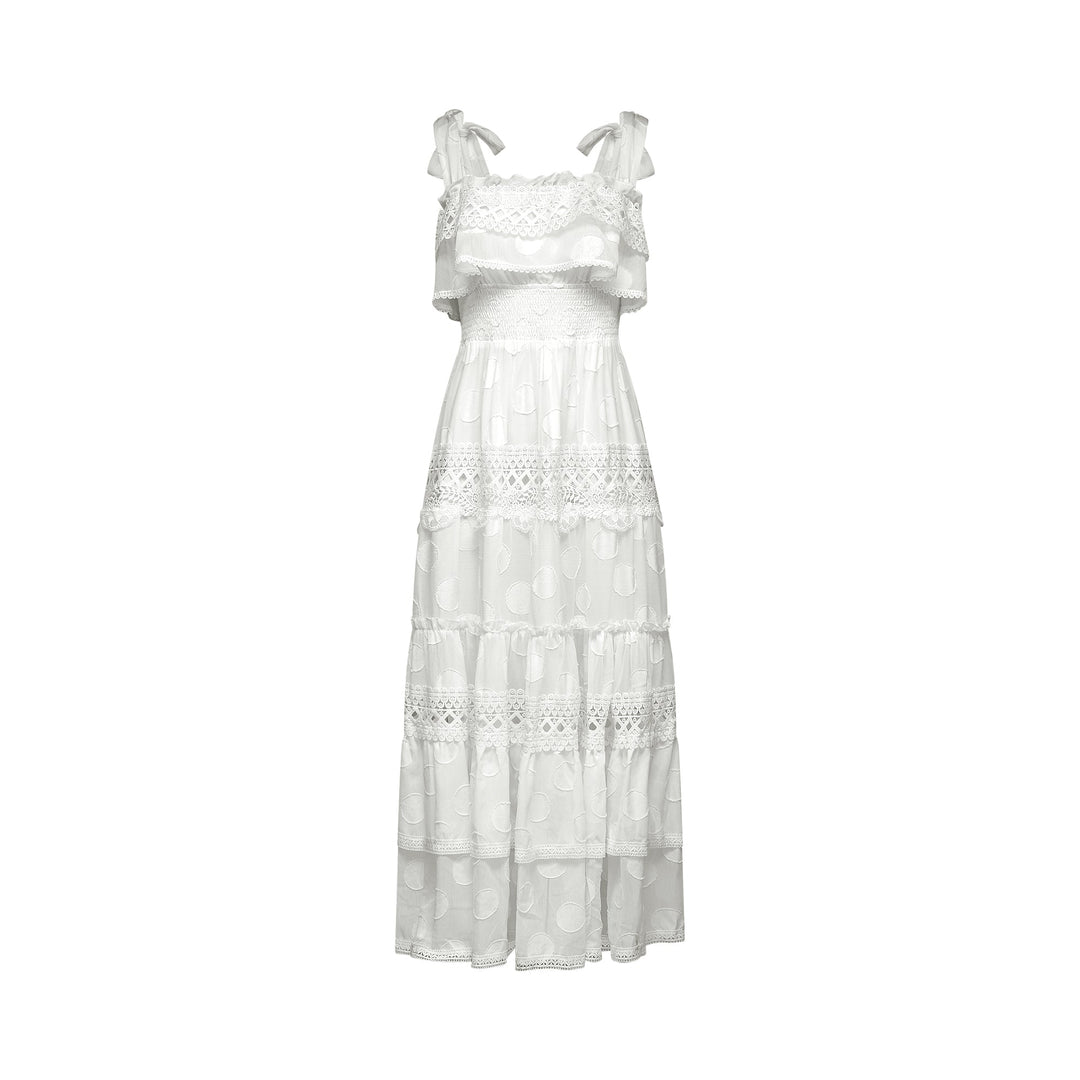 Roselinee dantel midi elbise