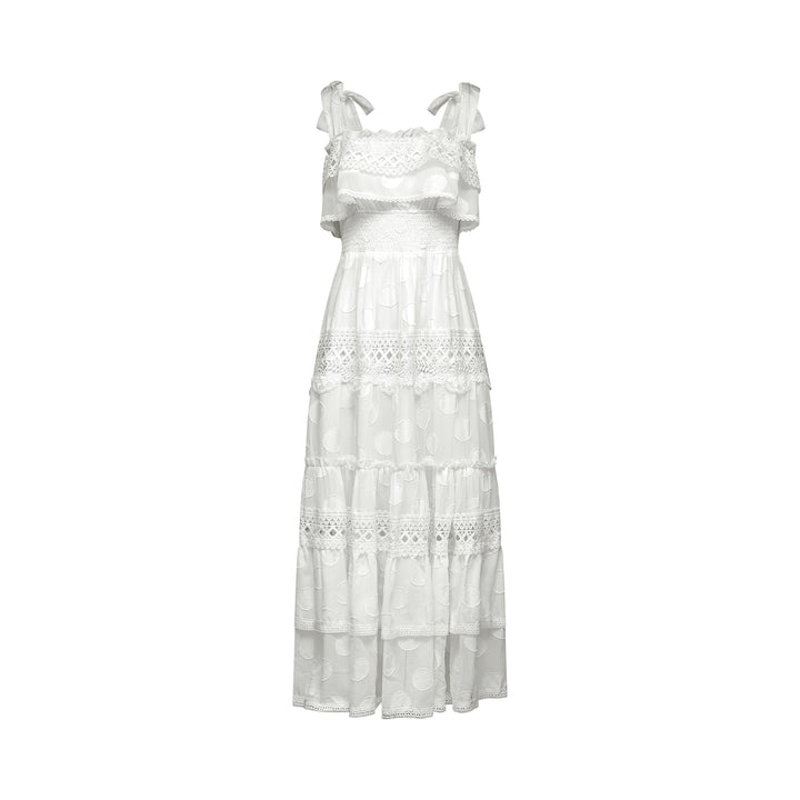 Roselinee dantel midi elbise