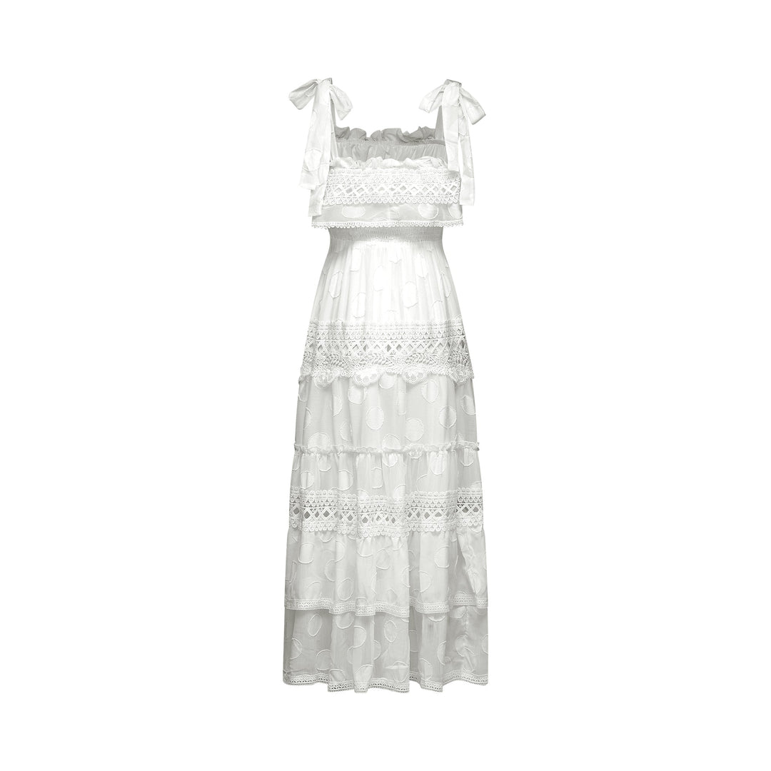 Roselinee dantel midi elbise