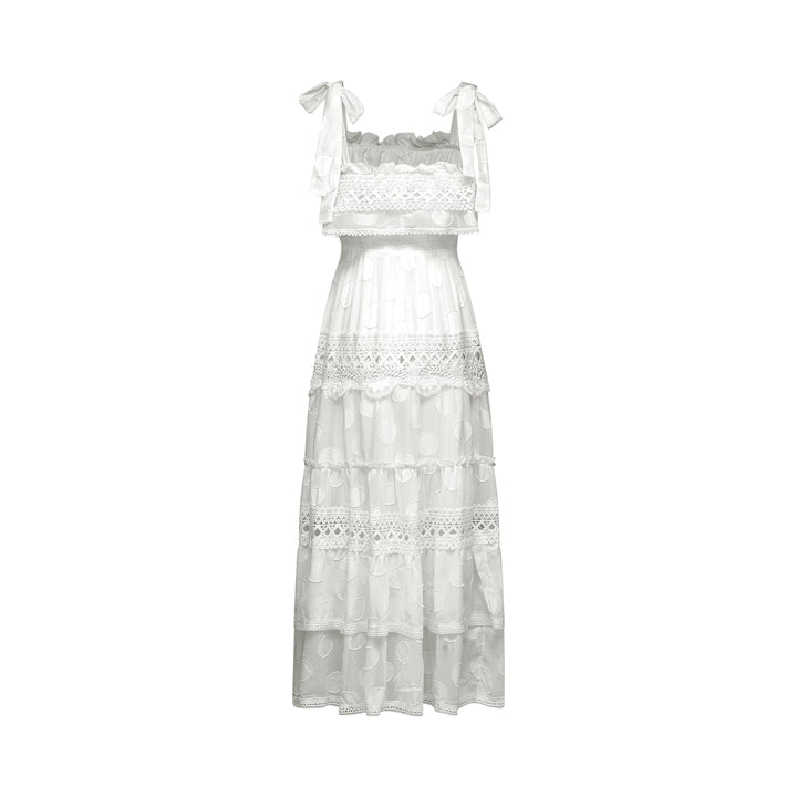 Roselinee dantel midi elbise