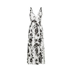 Persephone desenli midi elbise