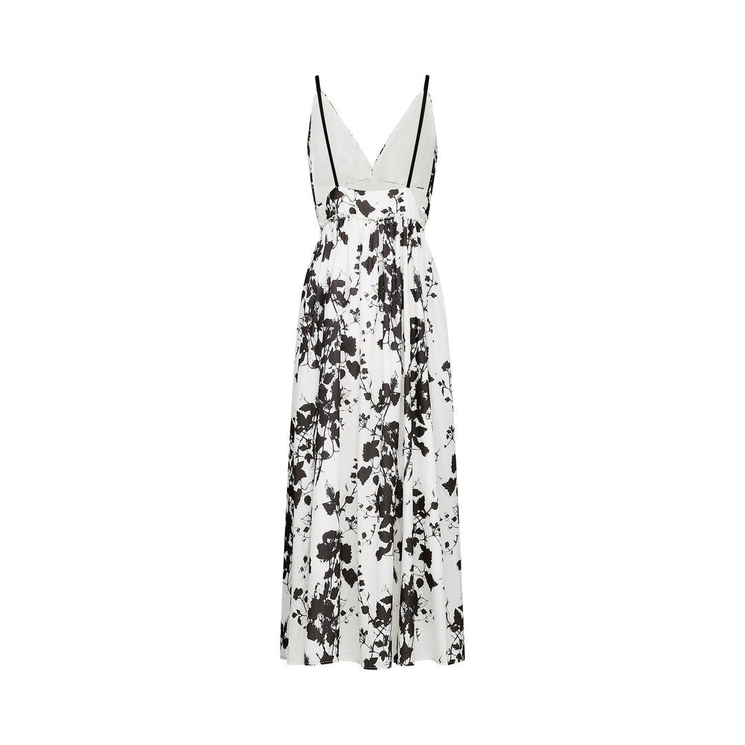Persephone desenli midi elbise