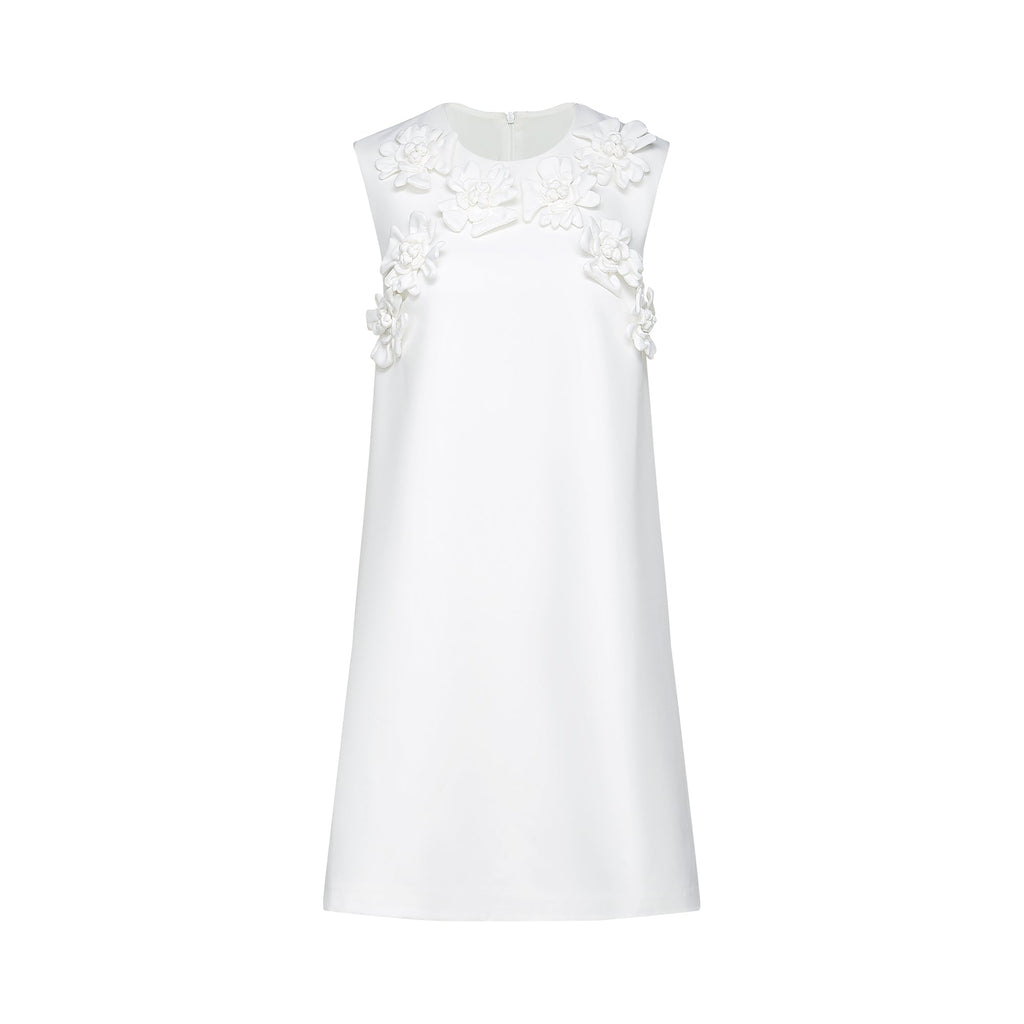 Marcella suni çiçekli mini elbise